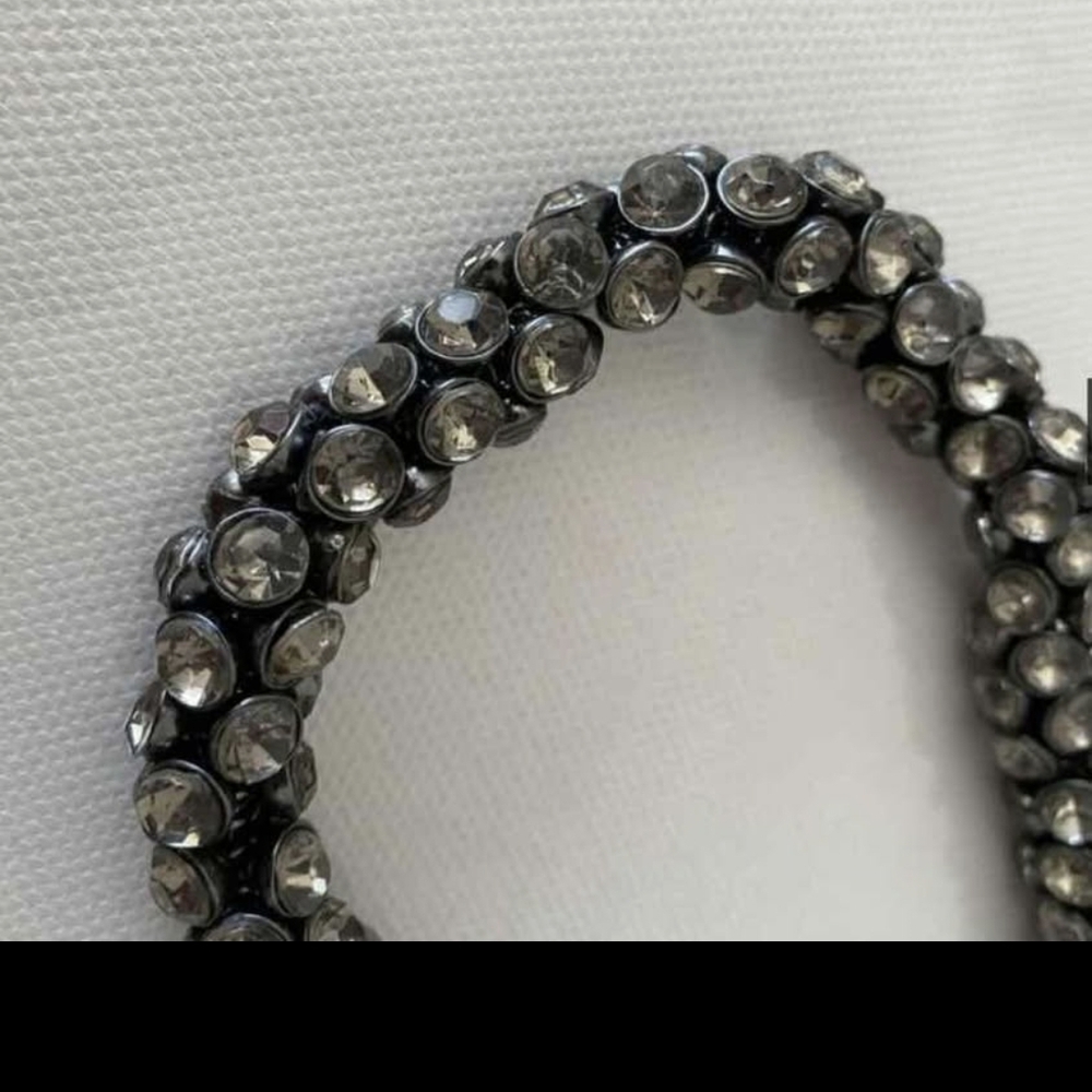 BCBGMaxAzria Black and Silver Twisted Crystal Necklace - Picture 5 of 6